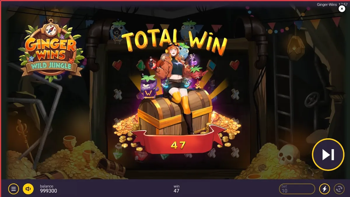 Tampilan visual slot Ginger Wins Wild Jungle dengan tema hutan tropis yang eksotis