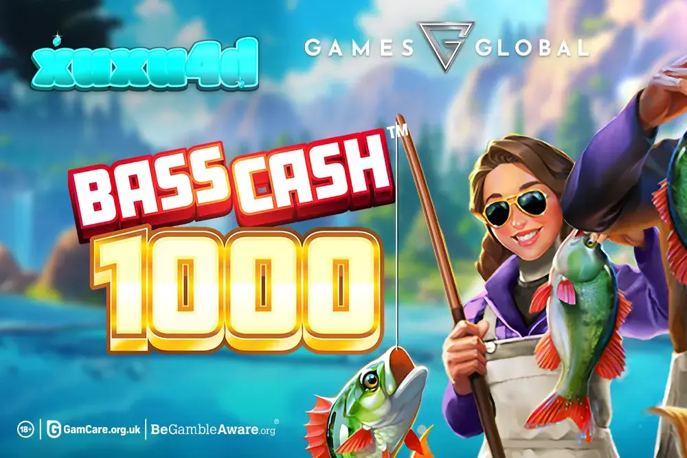 Tampilan visual slot Bass Cash 1000 dengan tema memancing
